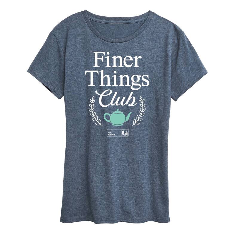 アニメキャラクター レディース トップス Tシャツ グラフィック Licensed Character Women's The Office Finer Things Club Graphic Tee Light Blue ブルー