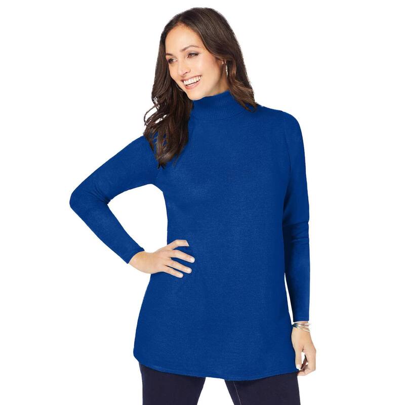 ジェシカロンドン レディース アウター ニット・セータートルネック プラスサイズ Jessica London Women's Plusize Carefree Cashmere Turtleneck Dark Sapphire サファイア｜ReVida 店