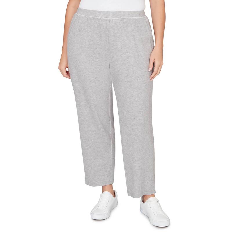 アルフレッド ダナー レディース ボトムス 心地好いズボン下 つけ加える大きさ Plusize Alfredunner Comfort Everyday Slant Pocket Short Length Pants Gray 薄墨色