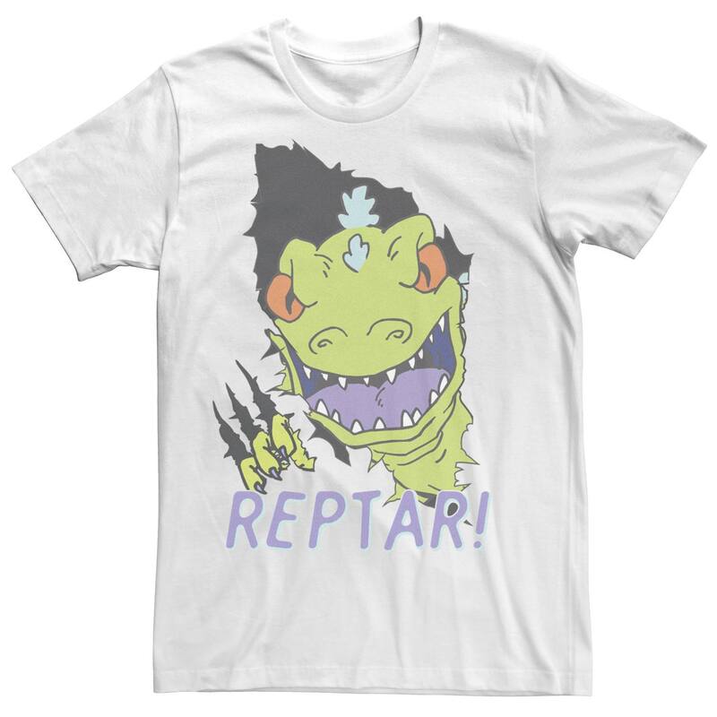 アニメ人となり メンズ トップス ティーシャツ Licensed Character Men\u0027s Rugrats Reptar Breakthrough Tee White 白いこと Tシャツ・カットソー-トップス