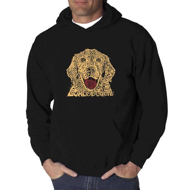 エルエーポップアート メンズ アウター パーカー・スウェット シャツ LA Pop Art Dog - Men's Word Art Hooded Sweatshirt Black ブラック