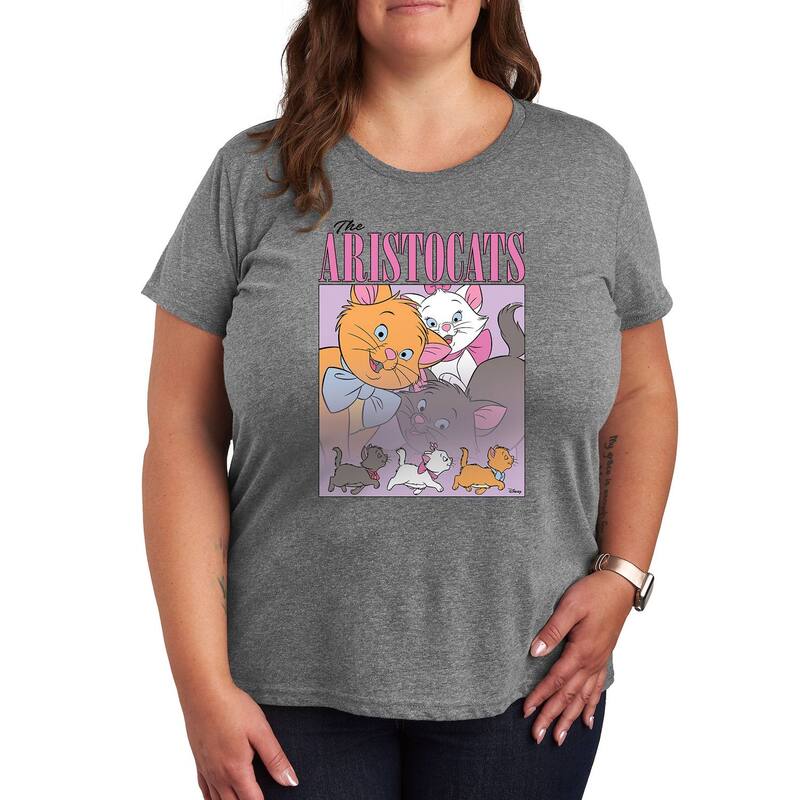 ディズニー レディース トップス Tシャツ プラスサイズ ロゴ グラフィック Disney's The Aristocats Plus Logo Graphic Tee Heather Gray グレー