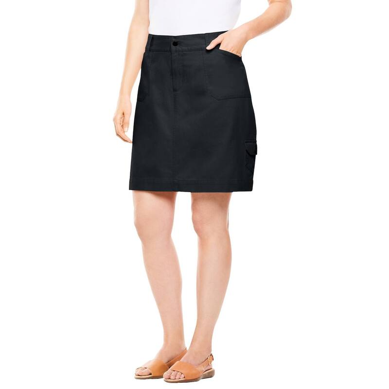 ウーマン ウィズイン レディース ボトムスカート プラスサイズ デニム Woman Within Plusize Perfect Denim Skort Black ブラック
