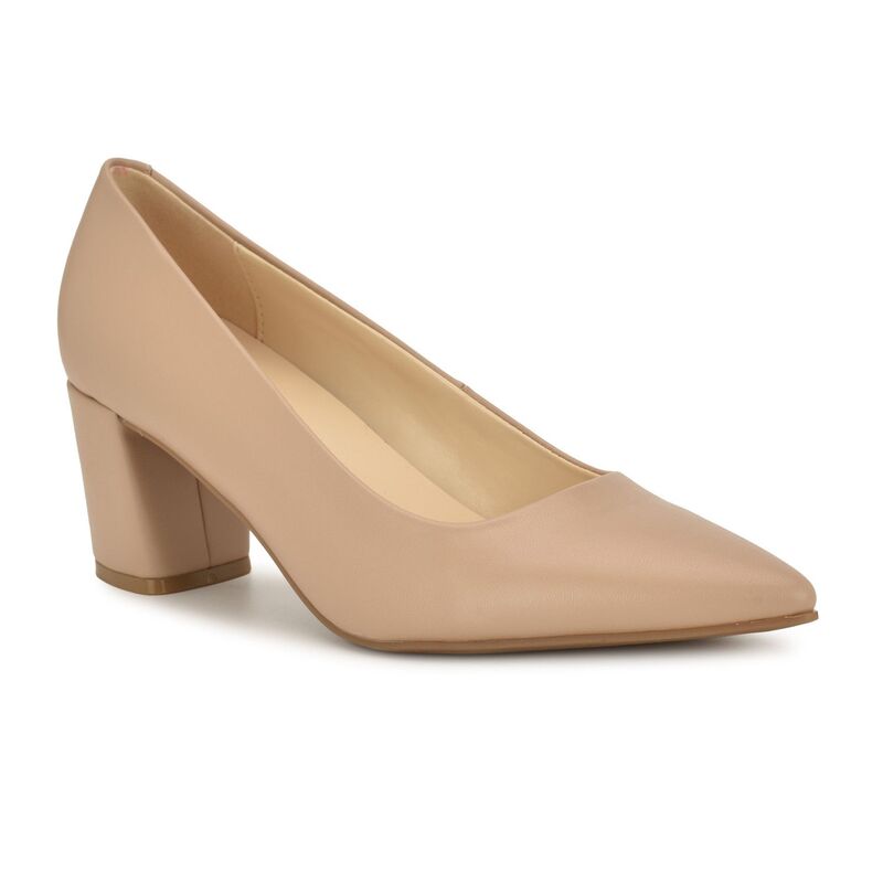 ナインウェスト レディース シューズ パンプス ヒール Nine West Komand Women's Block Heel Pumps Nude|ReVida 店