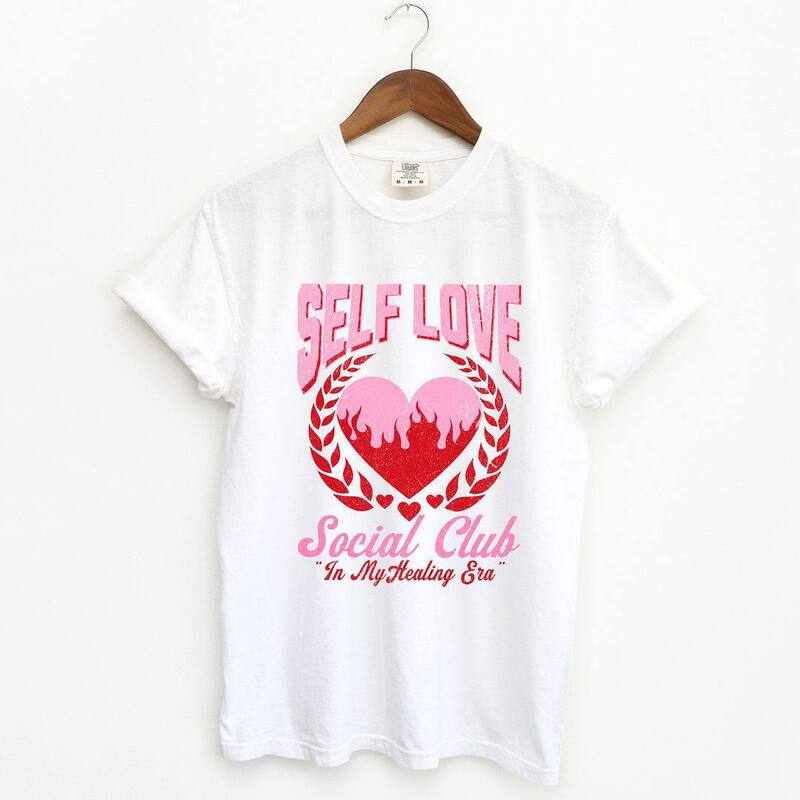 Simply Sage Market レディース トップス ティーシャツ Simply Sage Market Self Love Social Club Garment Dyed Tees White 白いこと Tシャツ・カットソー-レディースファッション-トップス