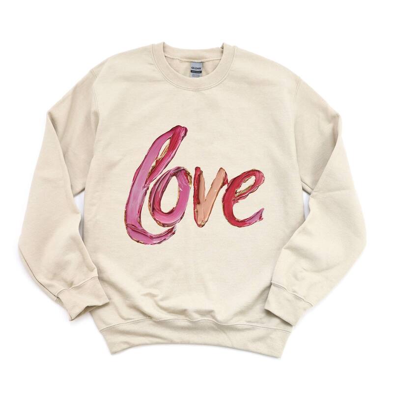 Simply Sage Market レディース アウター パーカー・スウェット シャツ グラフィック Simply Sage Market Love Cursive Paint - Women's Graphic Sweatshirt Dust