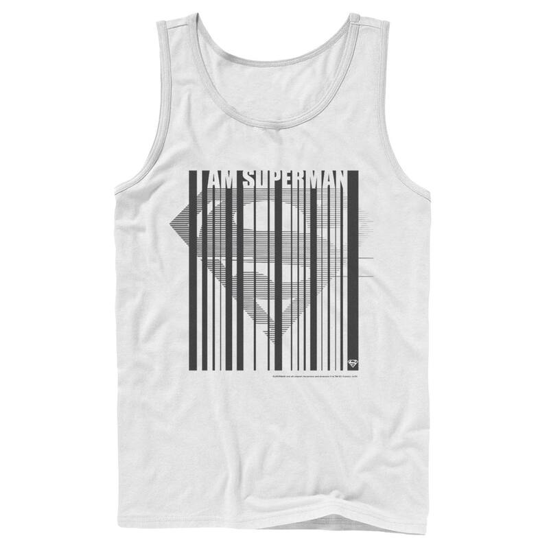 アニメ人となり メンズ トップス ティーシャツ ロゴタイプ Licensed Character Men\u0027s DComicsuperman Barcode Chest Logo Tank Top White 白いこと トップス-メンズファッション-Tシャツ・カットソー