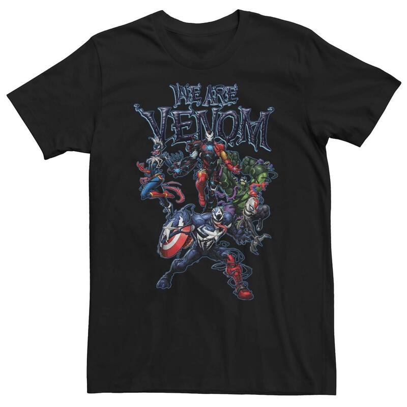 アニメ人となり メンズ トップス ティーシャツ Licensed Character Men\u0027s Marvel Avengers We Are Venom Portraitee Black 黒いこと メンズファッション-トップス