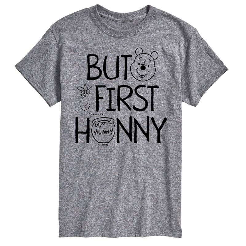ディズニー メンズ トップス Tシャツ トール グラフィック Disney's Winnie the Pooh Big & Tall But First Hunny Graphic Tee Gray グレー