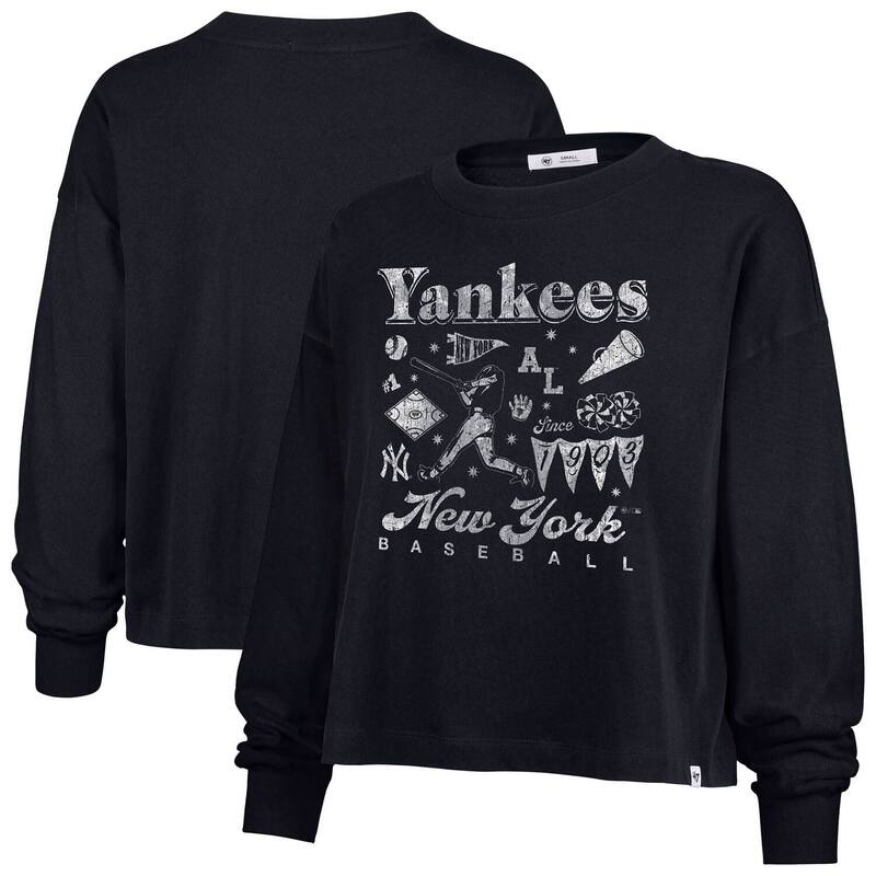 フォーティセブンブランド レディース トップス ティーシャツ 47 Brand Women\u0027s \u002747 Navy New York Yankees Team Collage Sydney Long Sleeve T-Shirt Ynk Navy 米国海軍 レディースファッション-トップス