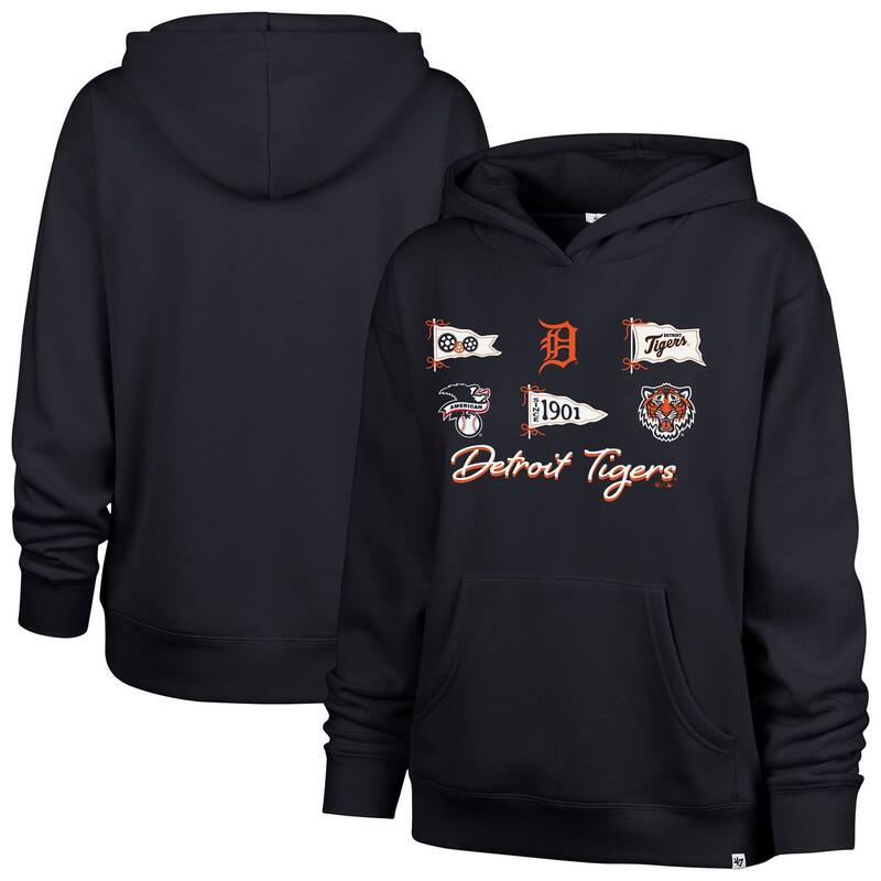 フォーティセブンブランド レディース アウター パーカー・スウェット 47 Brand Women's '47 Navy Detroitigers Bow & Banners Naomi Hoodie Tgr Navy ネイビー