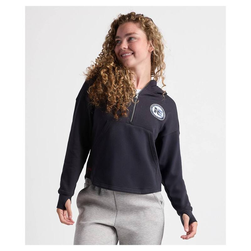 アンブランデッド レディース アウター パーカー・スウェット フリース Unbranded Women's Charles River x New England Patriots Navy Willow Fleece Quarter-Zip Hoodie Pat Navy ネイビー