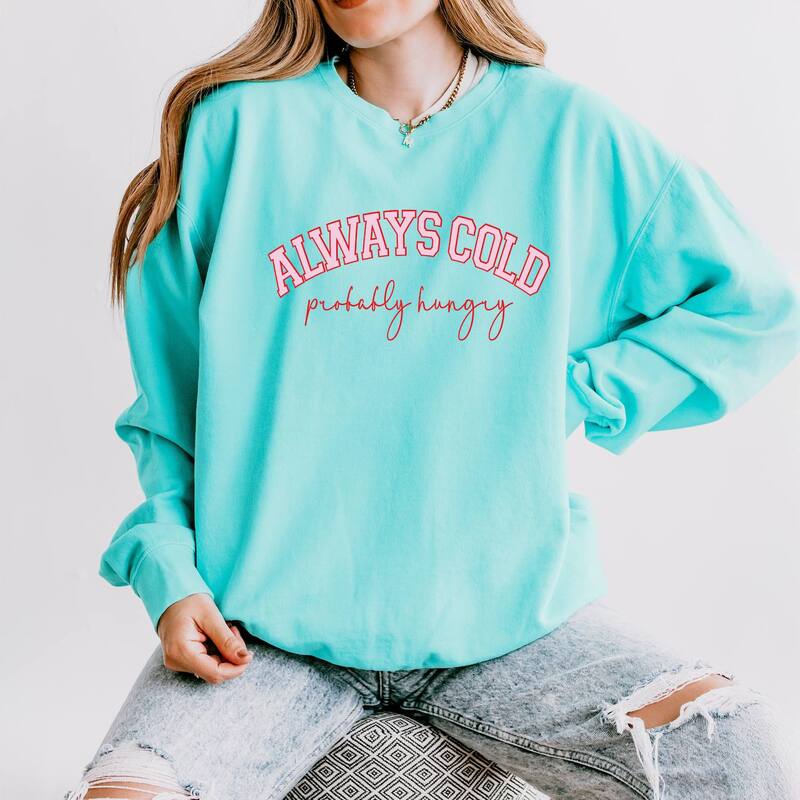 Simply Sage Market レディース アウター パーカー・スウェット プルオーバー Simply Sage Market Always Cold Probably Hungry - Women\u0027s Lightweight Garment Dyed Sweatshirt Chalky Mint ペパーミント トップス-パーカー-レディースファッション