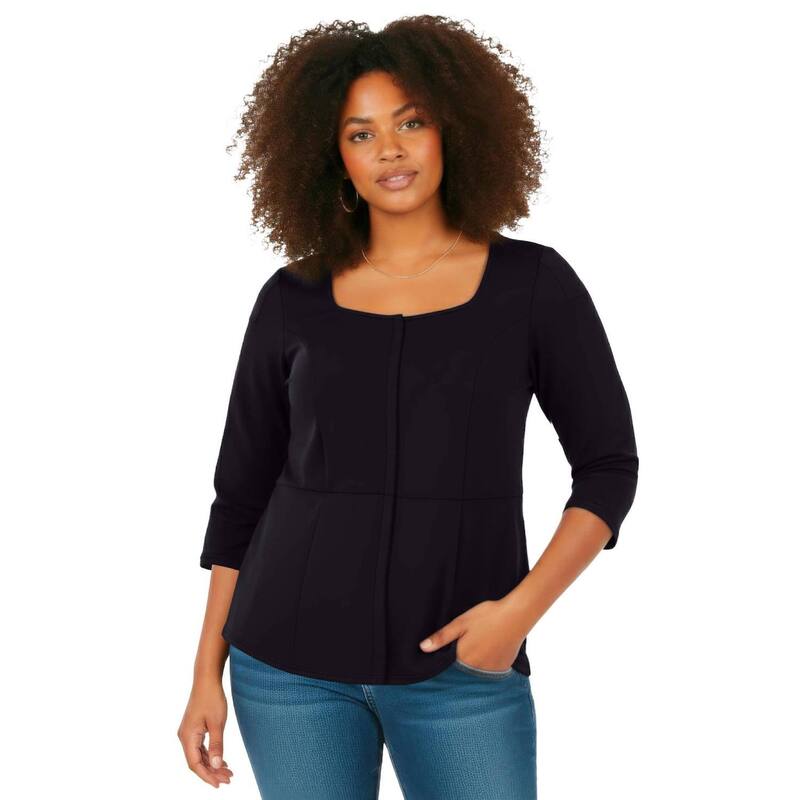 アベニュー レディース トップス プルオーバー つけ加える大きさ Avenue Women\u0027s Plusize Ponte Zip Frontop Navy 米国海軍