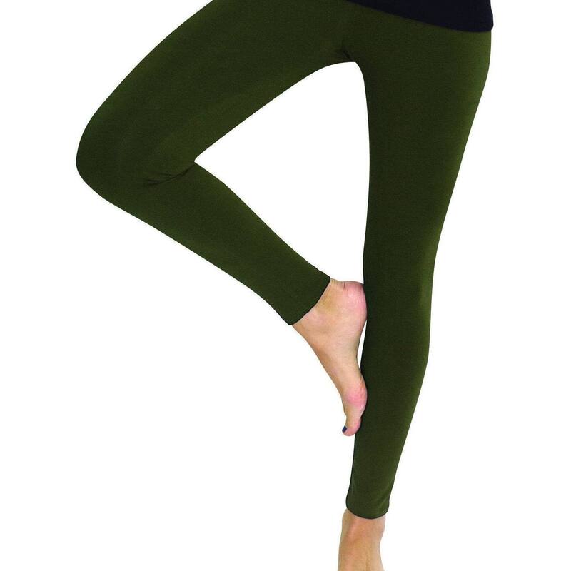 メモイ レディース アンダーお召しもの ソックス フリース MeMoi Premium Fleece Footless Tights Ivy Green 緑であること