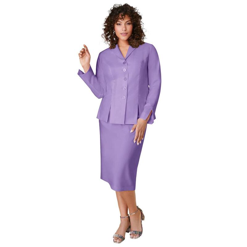 ロアマンズ レディース トップス ワンピース プラスサイズ スカート ジャケット Roaman's Women's Plusize Long Sleeve Shawl-Collar Jacket & Sheath Skirt Set 2-Piece Suit Vintage Lavender ラベンダー