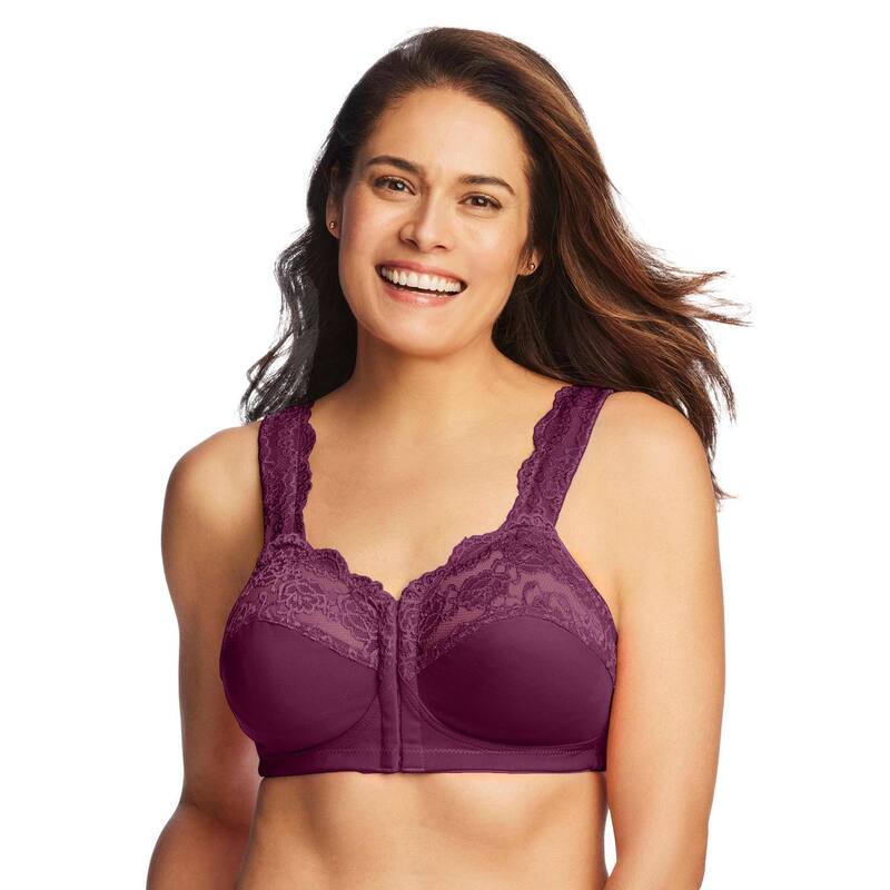 コンフォート より分ける レディース アンダー御召しもの ブラ つけ加える大きさ Comfort Choice Women\u0027s Plusize Front Close Wireless Gel Strap Bra Deep Claret