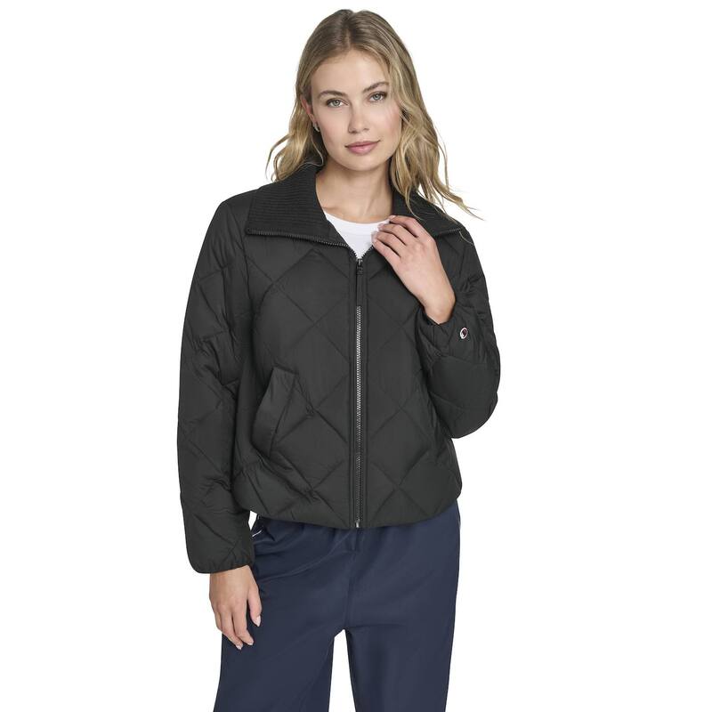 チャンピオン レディース アウター ジャケット・ブルゾン キルティング Juniors' Champion Quilted Shawl Collar Jacket Black ブラック
