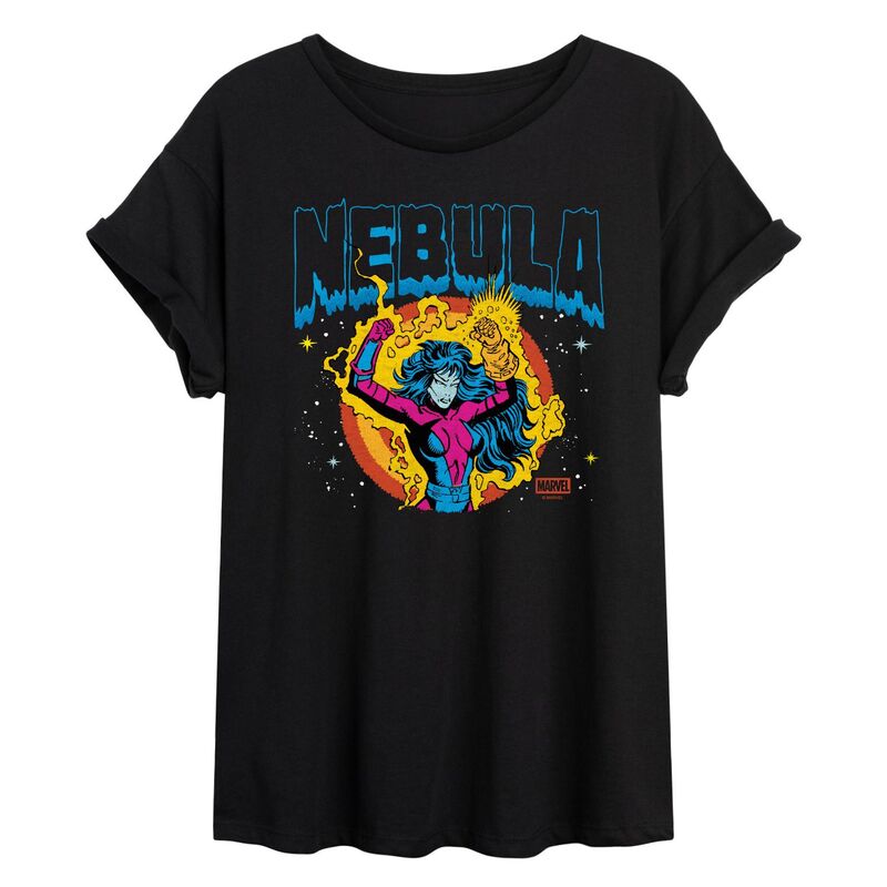 マーベル レディース トップス Tシャツ グラフィック Juniors' Marvel Nebula Graphic Oversized Tee Black ブラック