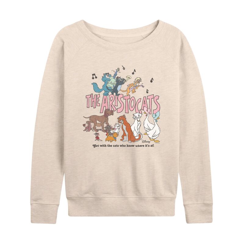 ディズニー レディース トップス Tシャツ パイル Women's Disney's The Aristocats French Terry Long Sleeve Tee Beige ベージュ