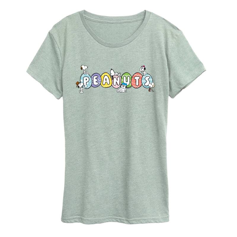 アニメキャラクター レディース トップス Tシャツ ロゴ グラフィック Licensed Character Women's Peanuts Easter Eggs Logo Graphic Tee Heather Sea Foam ヘザー 6,190円