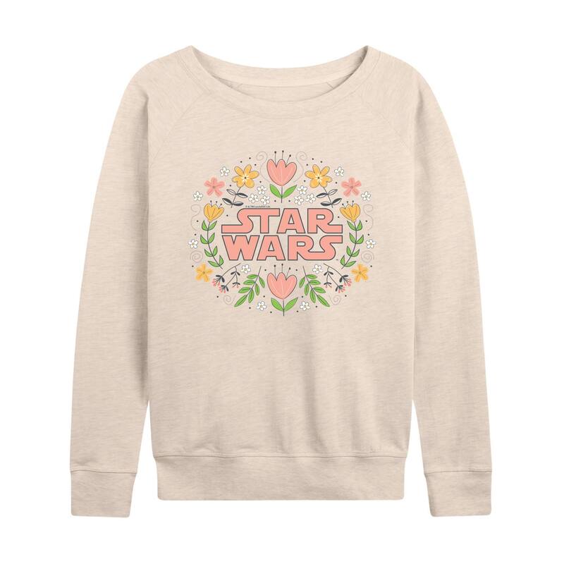 スター ウォーズ レディース トップス Tシャツ パイル フラワー Women'star Warspring Florals French Terry Long Sleeve Tee Beige ベージュ