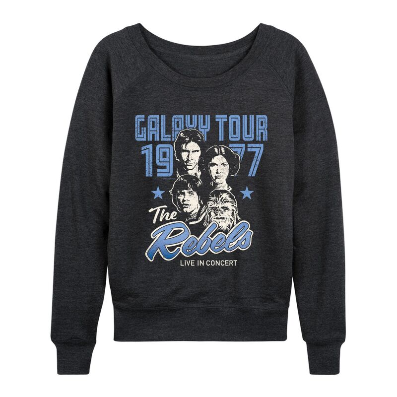 スター ウォーズ レディース トップス Tシャツ パイル Women'star Wars The Rebels Galaxy Tour 1977 French Terry Long Sleeve Tee Heather Charcoal チャコール