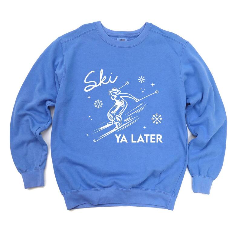 Simply Sage Market レディース アウター パーカー・スウェット シャツ グラフィック Simply Sage Market Ski Ya Later Snowflake - Women's Garment Dyed Graphic Sweatshirt Flo Blue ブルー