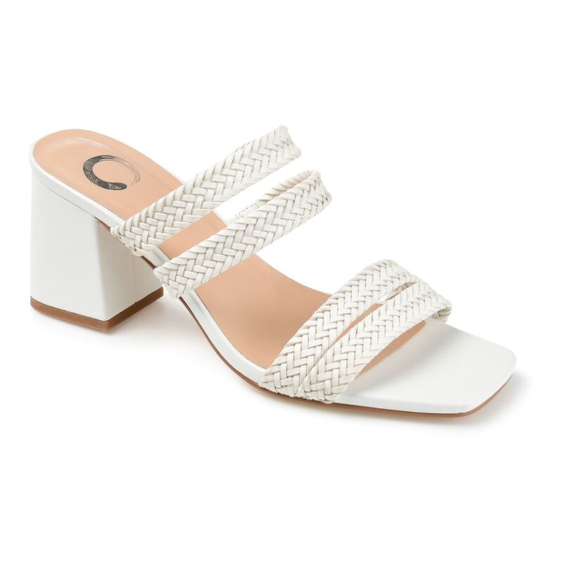ジュルネ コレクション レディース シューズ サンダル ヒール Journee Collectionatia Women's Block Heel Sandals White ホワイト
