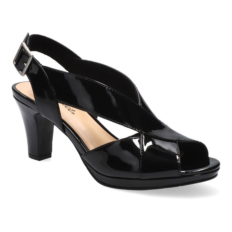 イージーストリート レディース シューズ サンダル Easy Street Christy Women's Dressandals Black Patent ブラック｜ReVida 店