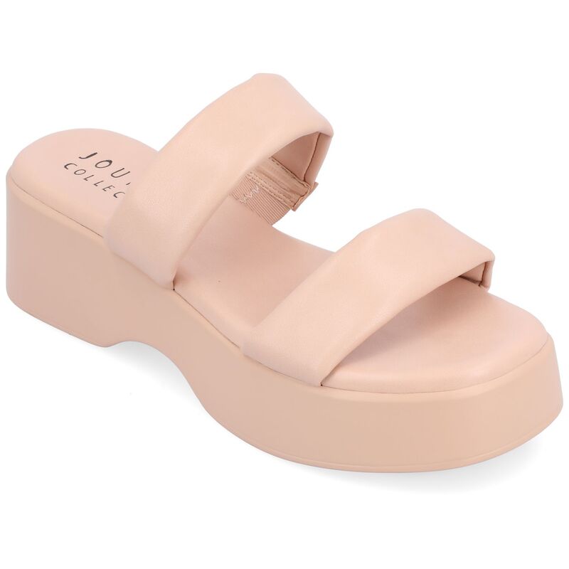 ジュルネ コレクション レディース シューズ サンダル プラットフォーム Journee Collection Veradie Tru Comfort Foam Women'slide Platform Sandals Blush ブラッシュ｜ReVida 店