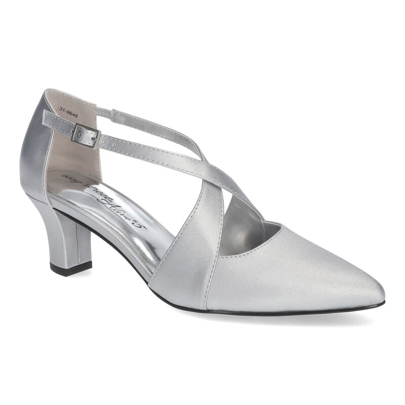 イージーストリート レディース シューズ パンプス Easy Street Elegance Women'slingback Pumpsilver Satin シルバー|ReVida 店