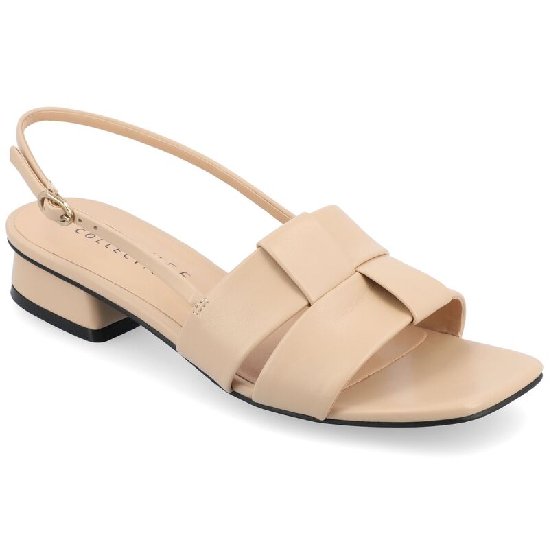 ジュルネ コレクション レディース シューズ サンダル ヒール Journee Collection Tabatha Women's Tru Comfort Foam Low Covered Block Heel Sandals Beige ベージュ