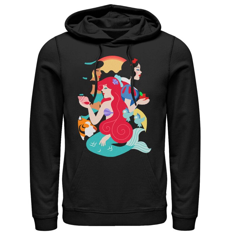 アニメキャラクター メンズ アウター パーカー・スウェット Licensed Character Men Disney Princesses Pullover Hoodie Black ブラック