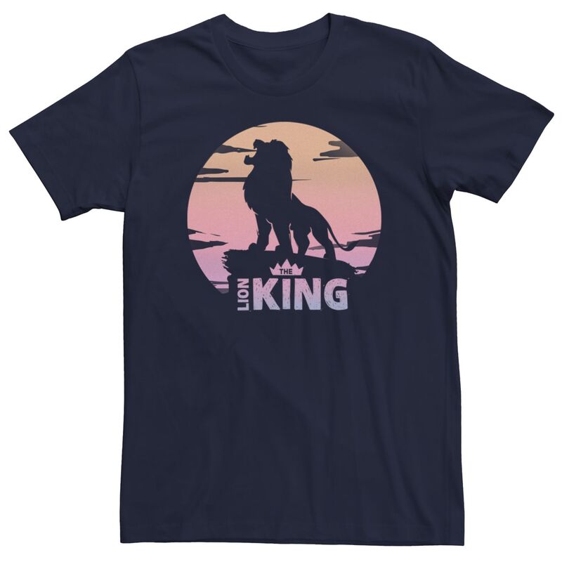 ウォルトディズニー メンズ トップス ティーシャツ ロゴタイプ Disney\u0027s The Lion King Sunset Crown Round Logo Men\u0027s Tee Navy 米国海軍 Tシャツ・カットソー-トップス-メンズファッション