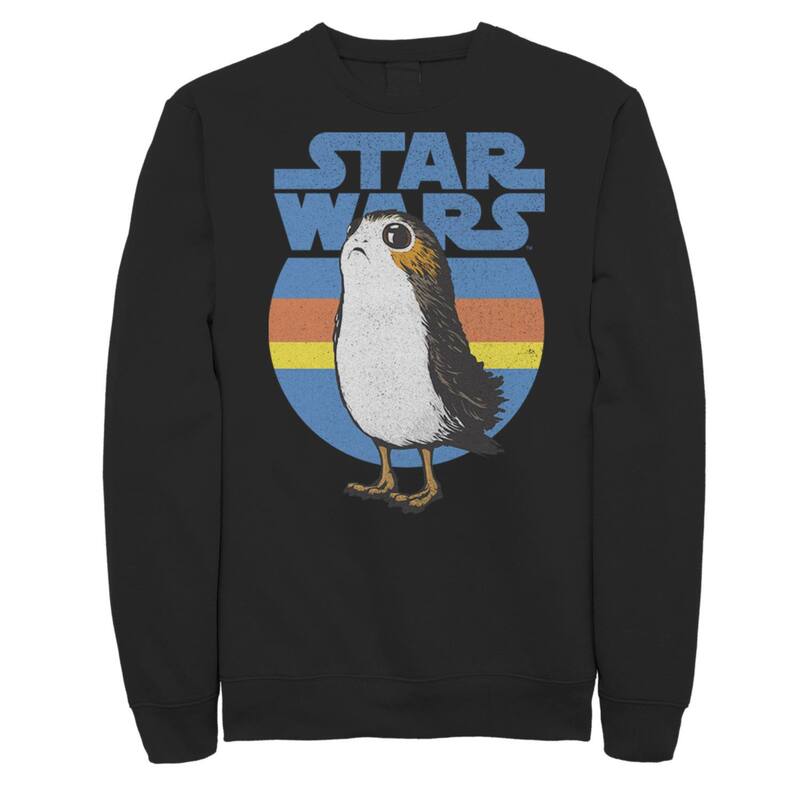 スター ウォーズ メンズ アウター パーカー・スウェット シャツ ロゴ Men'star Wars Last Jedi Porg Retro Stripes Logo Sweatshirt Black ブラック