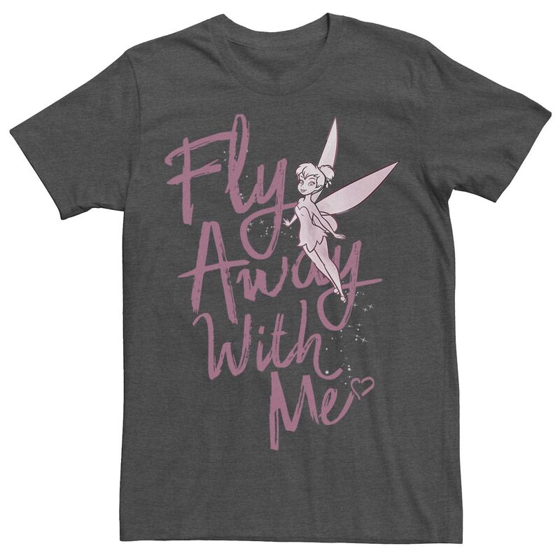 ディズニー メンズ トップス Tシャツ Disney's Peter Pan Tinker Bell Men's Fly Away With Me Tee Charcoal Heather チャコール 7,110円