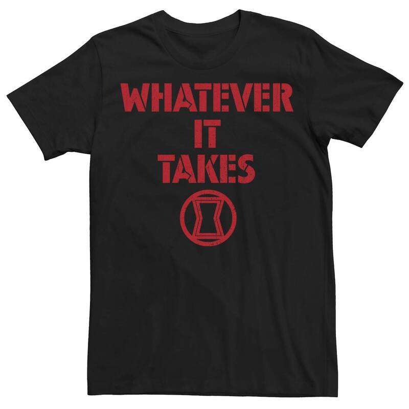 マーベル メンズ トップス ティーシャツ Marvel Men\u0027s Avengers: Endgame Black Widowhatever Itakes Tee Black 黒いこと Tシャツ・カットソー-メンズファッション-トップス