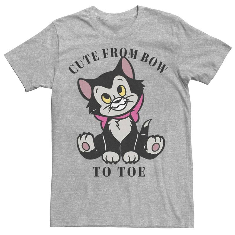 ウォルトディズニー メンズ トップス ティーシャツ Disney\u0027s Pinocchio Figaro Cute From Bow Toe Men\u0027s Tee Athletic Heather ギョリュウモドキ Tシャツ・カットソー-トップス