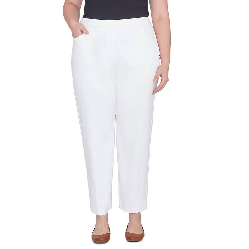 アルフレッド ダナー レディース ボトムス 心地好いズボン下 つけ加える大きさ アンクル Plusize Short Alfredunner Allure Pull On Ankle Pants Pure White 白いこと