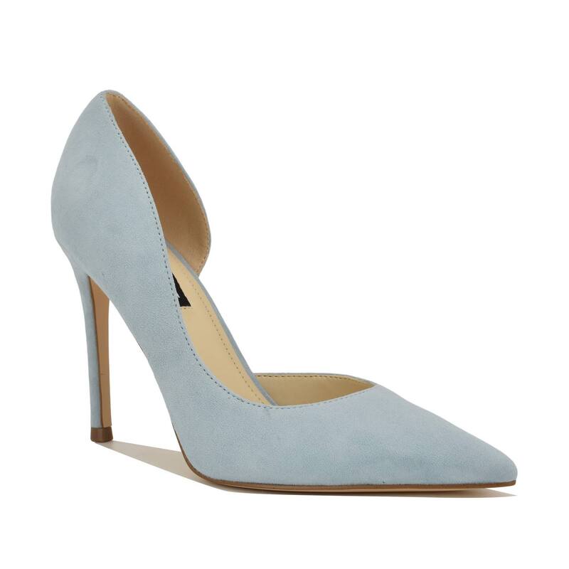 ナインウェスト レディース シューズ パンプス 踵 Nine West Folowe Women\u0027s Higheels Light Blue Suede 青み