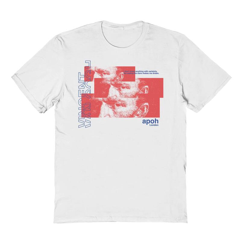 アニメ人となり メンズ トップス ティーシャツ グラフィック Licensed Character Men\u0027s apoh - Van Gogh The Stars Graphic Tee White 白いこと トップス-Tシャツ・カットソー-メンズファッション