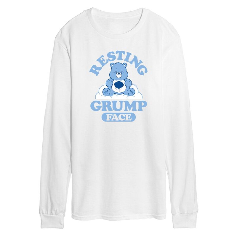 アニメ人となり メンズ トップス ティーシャツ Licensed Character Men\u0027s Care Bears Restingrump Face Long Sleeve White 白いこと トップス-メンズファッション