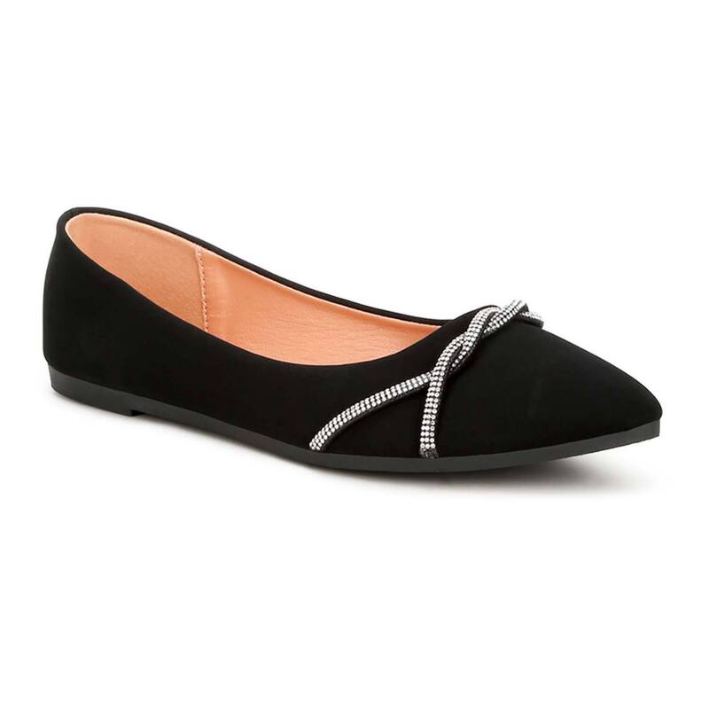 ロンドンラグ レディース シューズ サンダル レザー フェイクレザー London Rag Rhinestone Faux Leather Women's Ballerinas Black ブラック