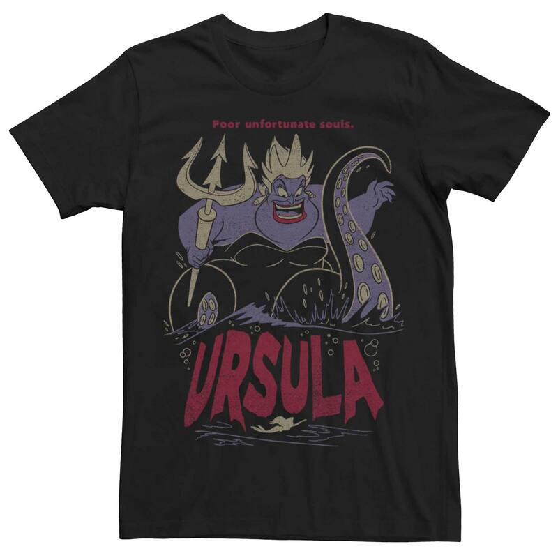 ディズニー メンズ トップス Tシャツ グラフィック Disney's The Little Mermaid Ursula The Sea Witch Men's Graphic Tee Black ブラック