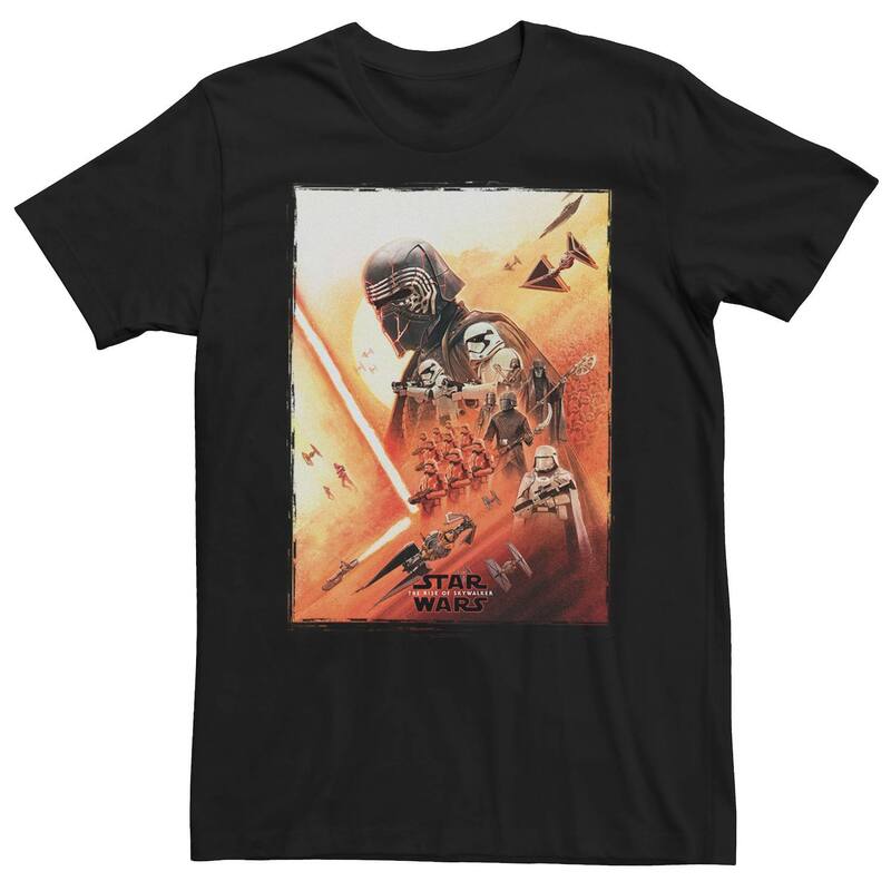 アニメキャラクター メンズ トップス Tシャツ グラフィック Licensed Character Men'star Wars The Rise of Skywalker Kylo Poster Graphic Tee Black ブラック