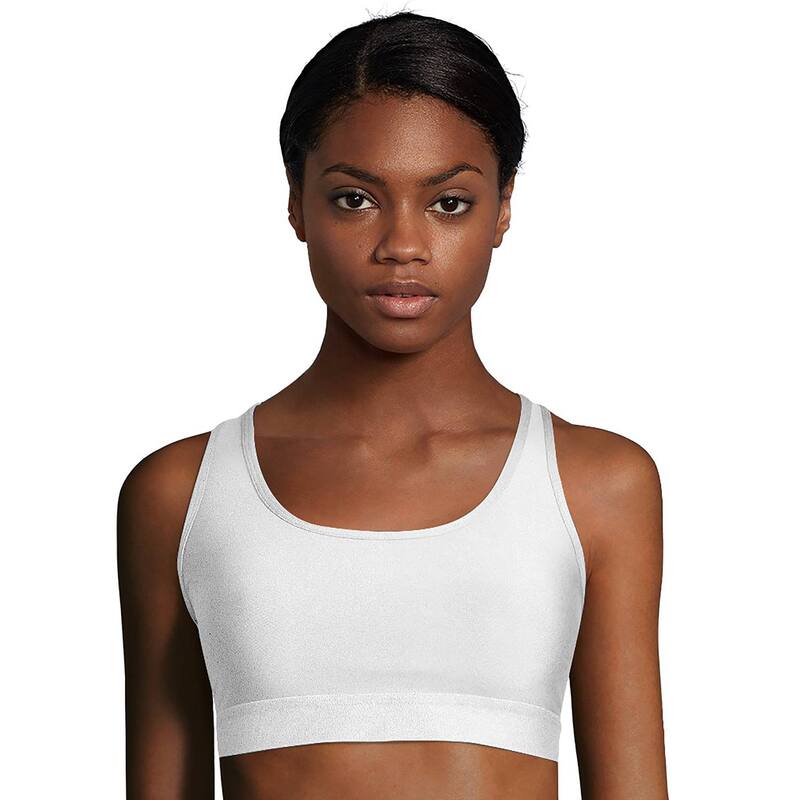 ヘインズ レディース アンダー御召しもの ブラ Hanesolid Absolute Racerback Compression Sports Bra O9178 White 白いこと