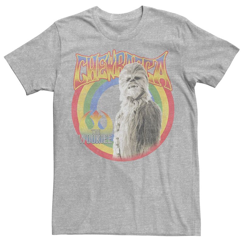 スター ウォーズ メンズ トップス Tシャツ Men'star Wars Retro Rainbow Chewbacca The Wookiee Tee Athletic Heather ヘザー