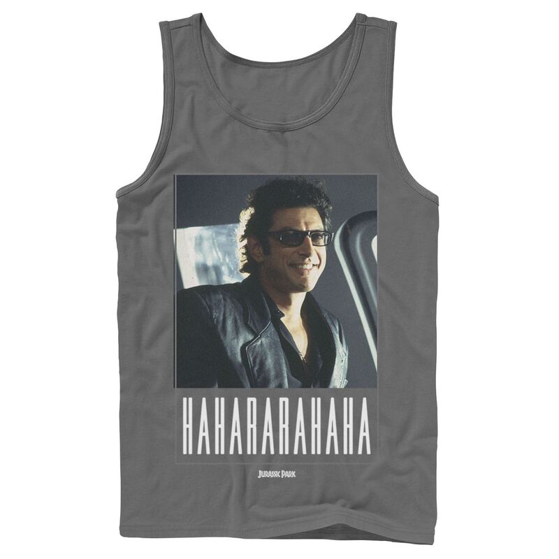 アニメ人となり メンズ トップス ティーシャツ Licensed Character Men\u0027s Jurassic Park Ian Malcolm Hahararahaha Tank Top Charcoal 暗灰色 Tシャツ・カットソー-トップス-メンズファッション