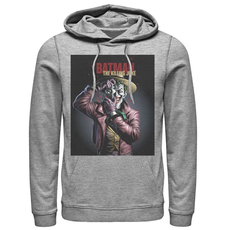 アニメキャラクター メンズ アウター パーカー・スウェット Licensed Character Men's DComics Batman The Killing Joker Poster Hoodie Athletic Heather ヘザー|ReVida 店